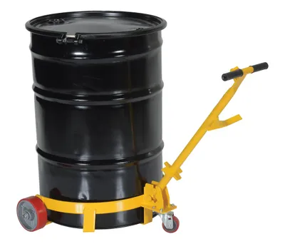 Vestil LO-DC-PU Steel Low Profile Drum Dolly with Poly On Steel Casters