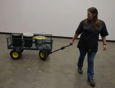 Vestil LSC-2448-4SD Steel Landscape Cart with Fold Down Side