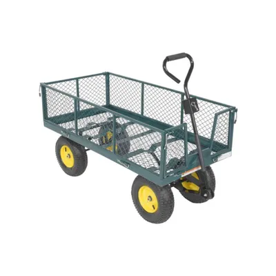 Vestil LSC-2448-4SD Steel Landscape Cart with Fold Down Side