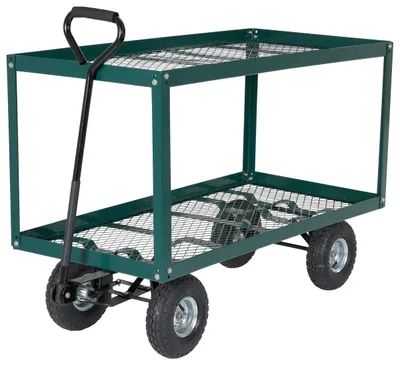 Vestil LSC-2448-SC Steel Landscape Cart with Two Shelf