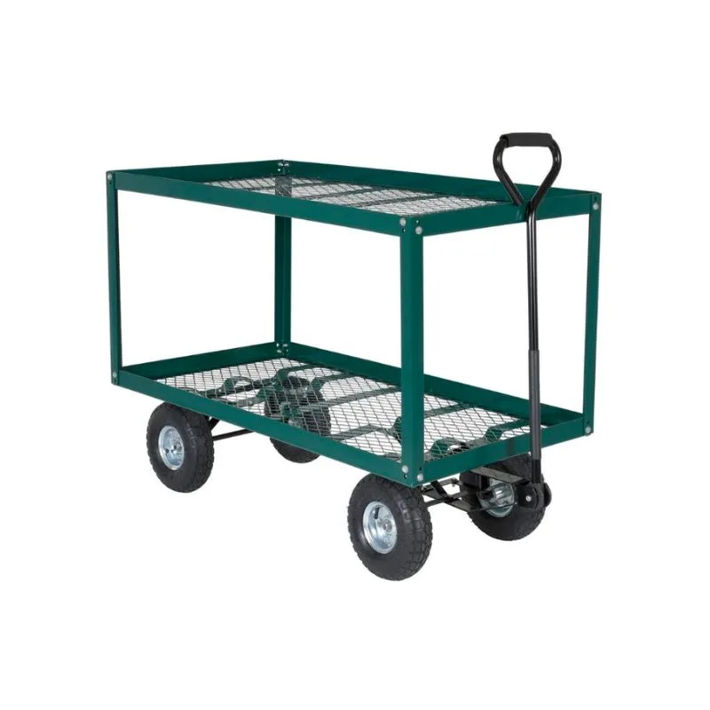 Vestil LSC-2448-SC Steel Landscape Cart with Two Shelf