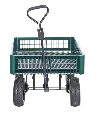 Vestil LSC-3052-PCW Steel Landscape Cart with Plastic Crate