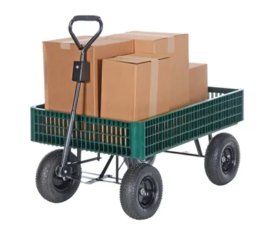 Vestil LSC-3052-PCW Steel Landscape Cart with Plastic Crate