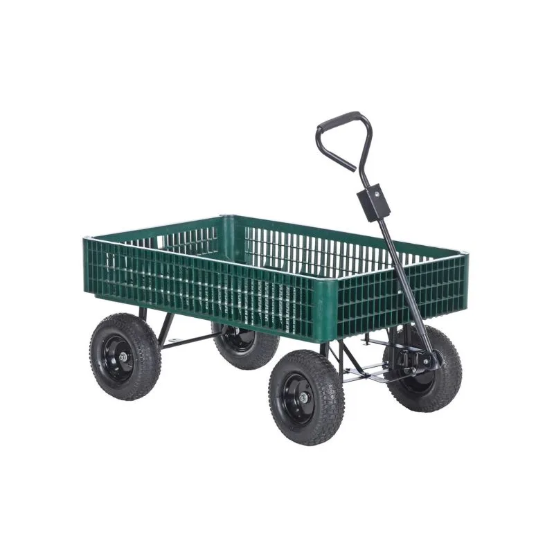 Vestil LSC-3052-PCW Steel Landscape Cart with Plastic Crate