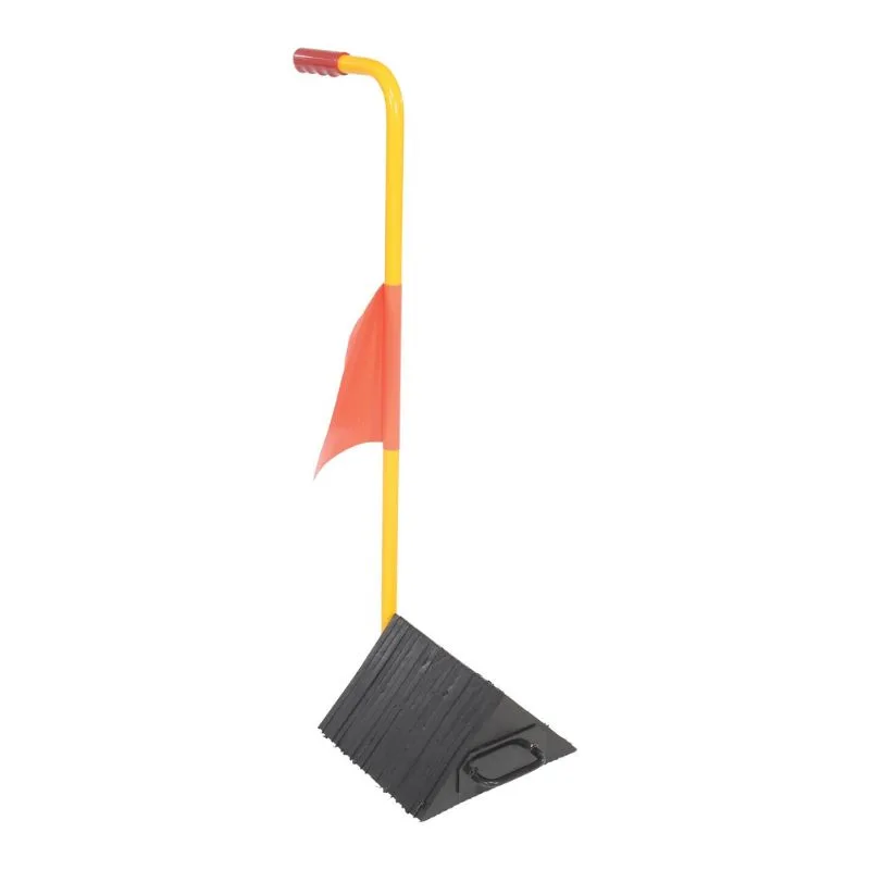 Vestil LWC-14M-ERGO-FL Rubber Wheel Chock With Handle and Flag