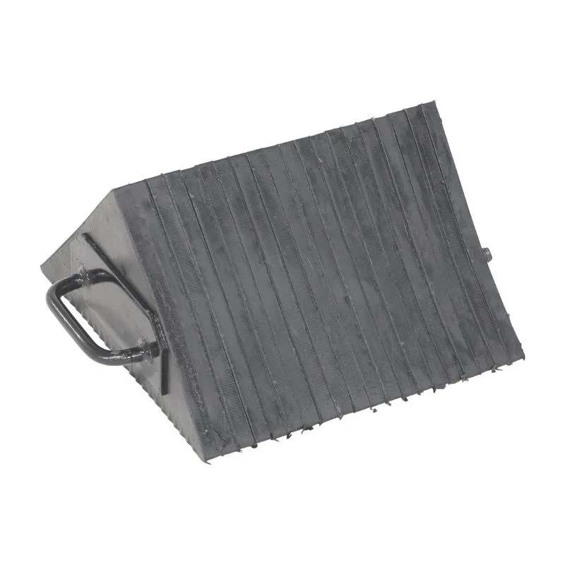 Vestil LWC-14M Laminated Rubber Wheel Chock with Rubber Grip Handle