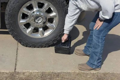 Vestil LWC-15 wheel chock shown from an alternate angle