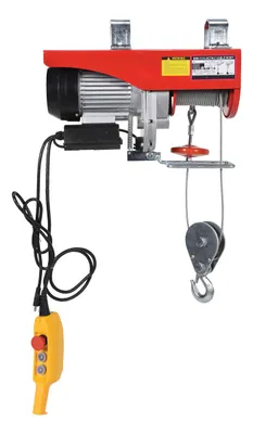 Vestil MINI-10 wire rope hoist shown from an alternate angle