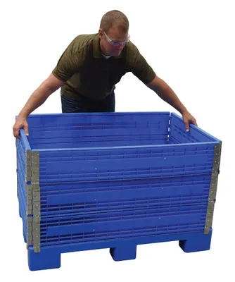 Vestil MULTI-C bulk plastic container shown from an alternate angle