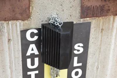 Vestil OH-HD wheel chock shown from an alternate angle