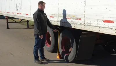 Vestil ORWC-8-ERGO wheel chock shown from an alternate angle