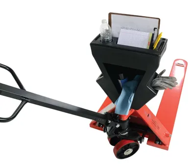 Vestil P-CADDY-BK pallet jack accessorie shown from an alternate angle