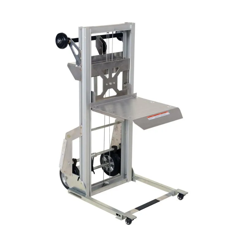 Vestil PALL-200 Aluminum Portable Load Lifter 32-716 In. x 12-18 In. x 44-1516 In. 200 Lb. Capacity Silver