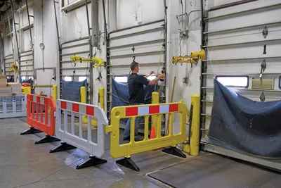 Vestil PBAR-72-O crowd control shown from an alternate angle