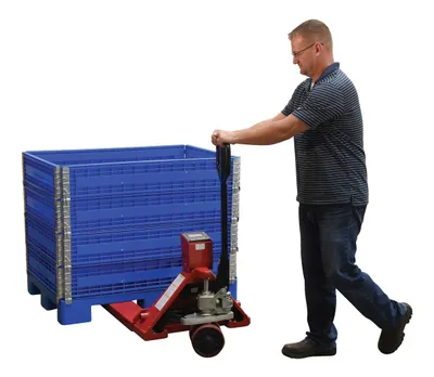 Vestil PM-2146-TL-SCL-LP pallet jack shown from an alternate angle