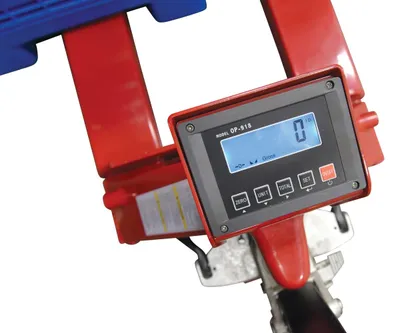 Vestil PM-2746-TL-SCL-LP pallet jack shown from an alternate angle