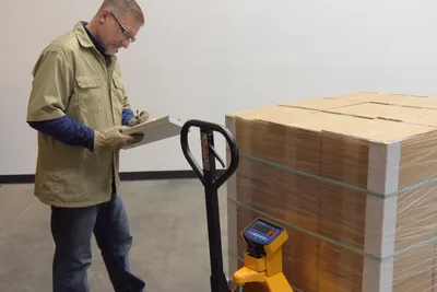 Vestil PM-2748-SCL-LP-E Steel Low Profile Economy Pallet Truck with Scale