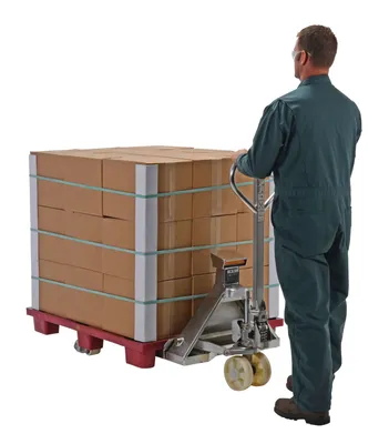 Vestil PM-2748-SCL-LP-SS Stainless Steel Low Profile Pallet Truck with Scale