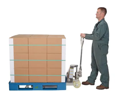 Vestil PM5-2048-SS stainless pallet jack shown from an alternate angle