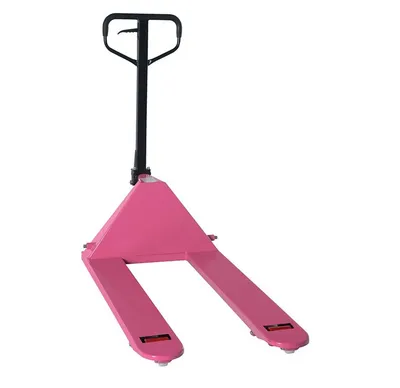 Vestil PM5-2748-PINK pallet jack shown from an alternate angle