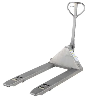 Vestil PM5-2748-SS stainless pallet jack shown from an alternate angle