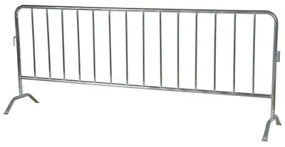 Vestil PRAIL-102-G Steel Crowd Control Interlocking Barrier with Curved Feet