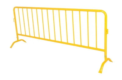 Vestil PRAIL-102-HD-Y Steel Heavy Duty Crowd Control Interlocking Barrier with Curved Feet