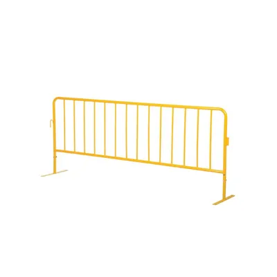 Vestil PRAIL-102-HD-Y-FF Steel Heavy Duty Crowd Control Interlocking Barrier with Flat Feet