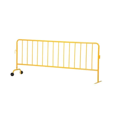 Vestil PRAIL-102-HD-Y-WF Steel Heavy Duty Crowd Control Interlocking Barrier with Feet