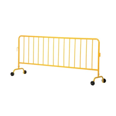 Vestil PRAIL-102-HD-Y-WW Steel Heavy Duty Crowd Control Interlocking Barrier with Wheeled Feet