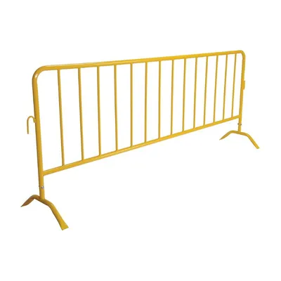 Vestil PRAIL-102-Y Steel Crowd Control Interlocking Barrier with Curved Feet
