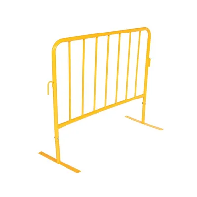 Vestil PRAIL-48-Y-FF Steel Crowd Control Interlocking Barrier with Flat Feet