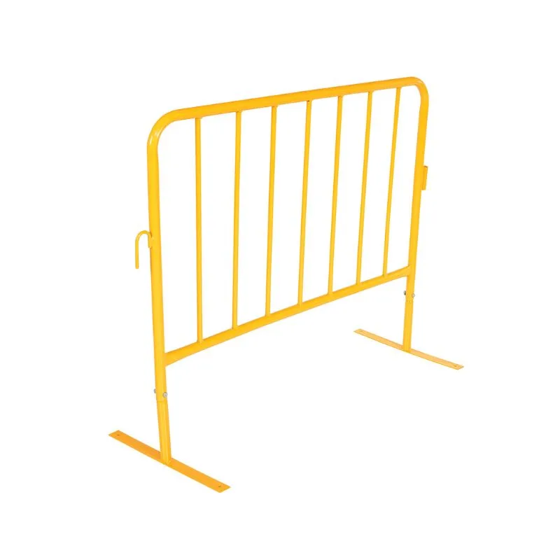 Vestil PRAIL-48-Y-FF Steel Crowd Control Interlocking Barrier with Flat Feet
