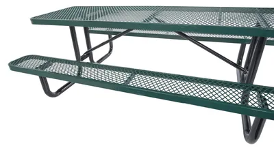 Vestil PT-MX-3096-GN Steel Picnic Table Expanded Metal Rectangle Top