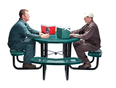 Vestil PT-MX-RT-46-GN picnic table shown from an alternate angle
