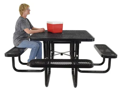 Vestil PT-MX-ST-46-BK picnic table shown from an alternate angle