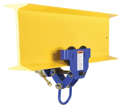 Vestil QIT-1 i beam trolley shown from an alternate angle
