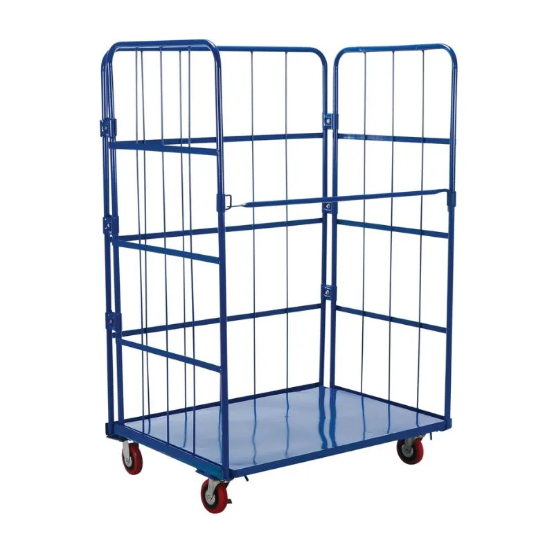Vestil ROL-3143-1 Steel FoldableNestable Roller Container 1 Shelf