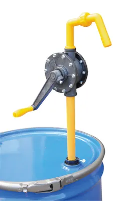 Vestil RP-90R drum pump shown from an alternate angle