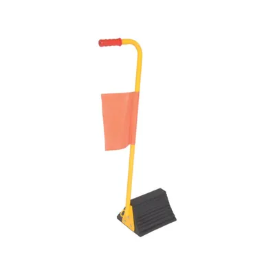 Vestil RWC-8-ERGO-FL Rubber Wheel Chock With Handle and Flag