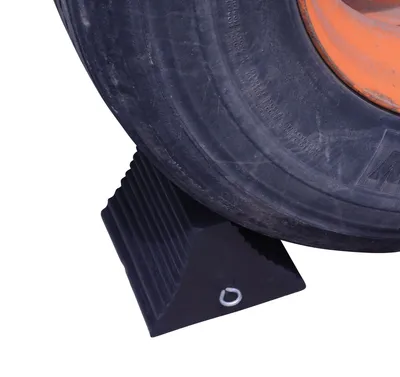 Vestil RWC-8 Molded Rubber Wheel Chock with Eye Bolt 2