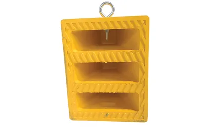 Vestil RWC-8-YL Rubber Wheel Chock with Eye Bolt 4
