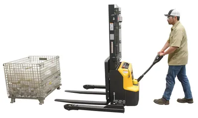 Vestil S-63-AA-LION pallet stacker shown from an alternate angle