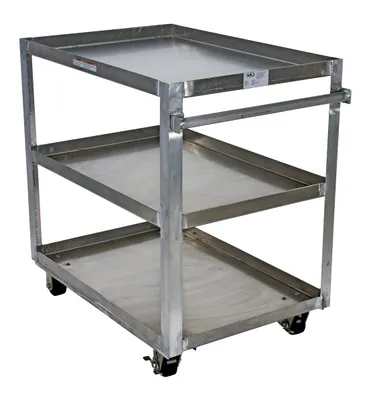 SCA3-2848 ALUM SERVICE CART W/ THREE 28X48 SHELVES