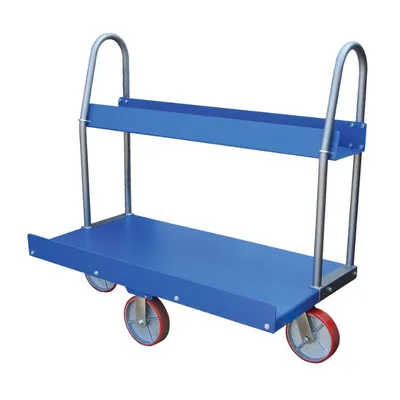 Vestil PRCT-T-3060-PU Steel Panel Truck with Storage Tray and Poly On Steel Wheels
