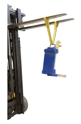 Vestil SLD-2-F-8-YL hoists and crane shown from an alternate angle