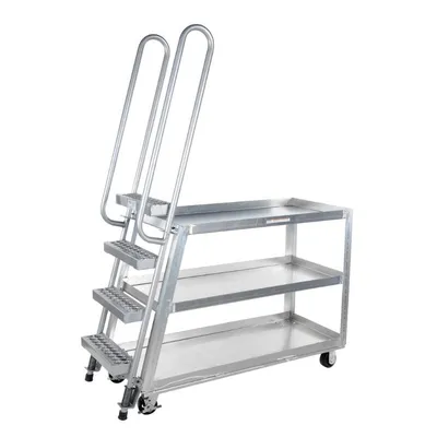 Vestil SPA-HD-2252-6MR Aluminum High Duty Stock Picker Truck with Steel Ladder