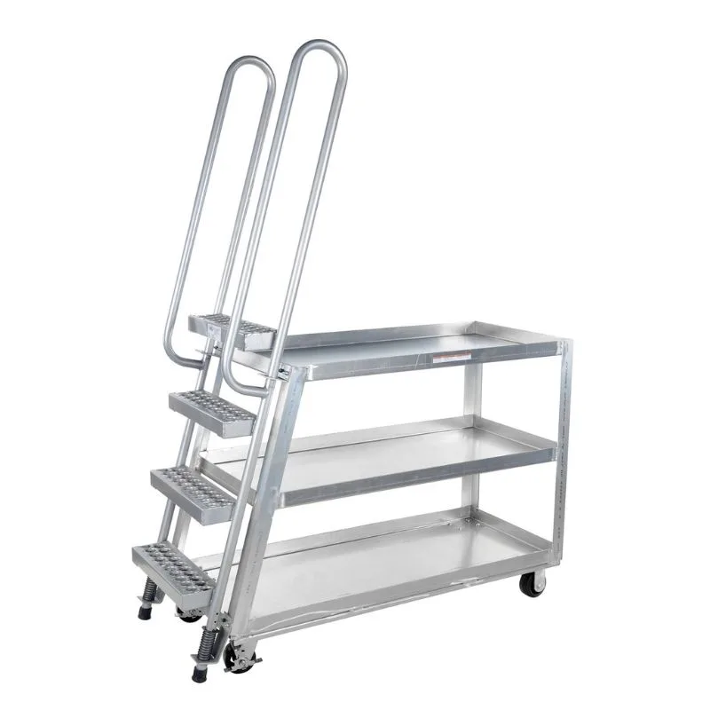 Vestil SPA-HD-2252-6MR Aluminum High Duty Stock Picker Truck with Steel Ladder
