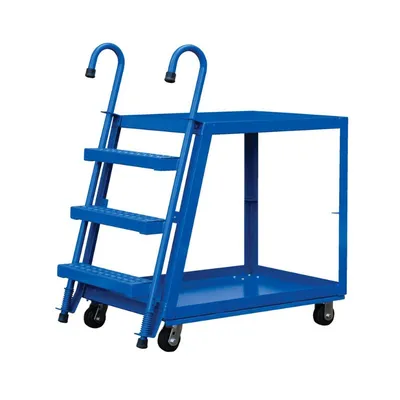 Vestil SPS2-2848-6MR Steel Stock Picker 2 Shelf with Rubber On Steel Casters 1000 Lb. Capacity