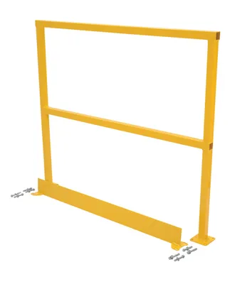 Vestil SQ-48-TB-HWR Steel Safety Handrail with Hardware and Toe Board
